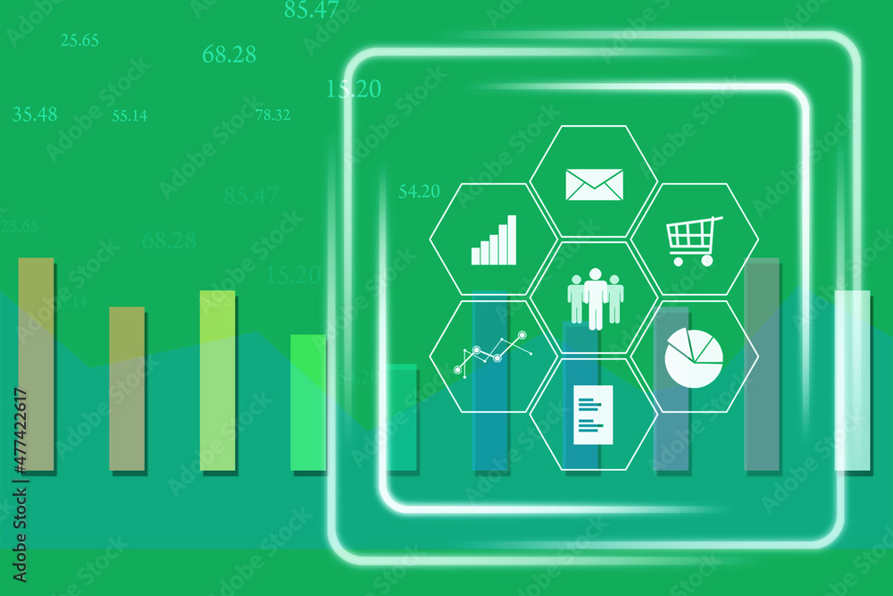 Fototapeta premium 2D Digital Abstract Business Networking background 