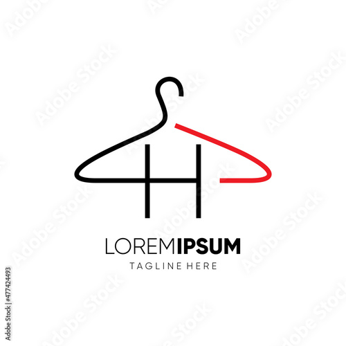 Initial Letter H Hanger Logo Design Vector Icon Graphic Emblem Illustration