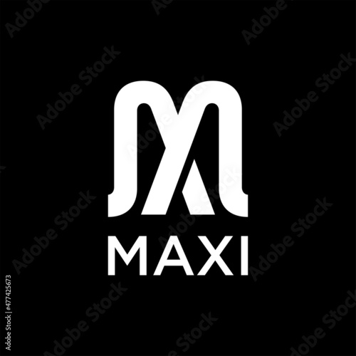 Clean simple company M X MX letter logo sign vector design