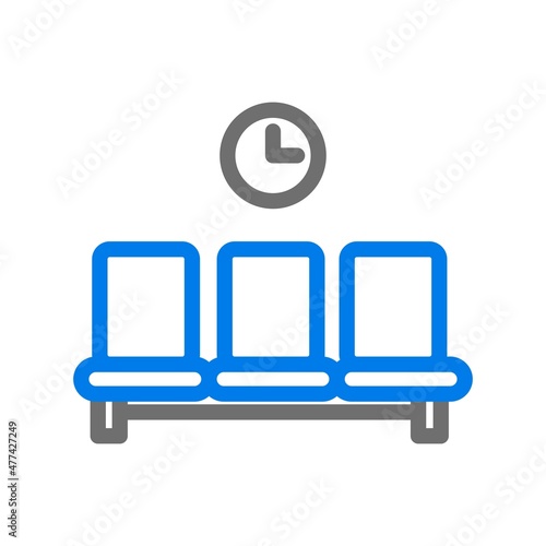 Waiting Room Line Blue Vector Icon Design