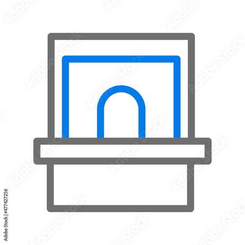 Ticket Office Line Blue Vector Icon Design