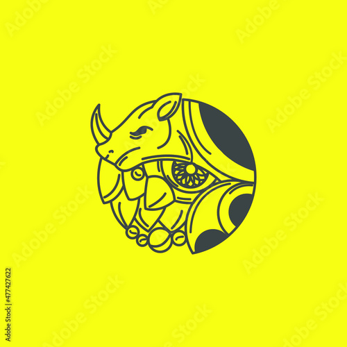 Animal eye abstract logo. Egypt symbol. Ancient line logo.