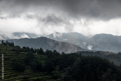High Mountains with dark clouds, bad weather © litchima