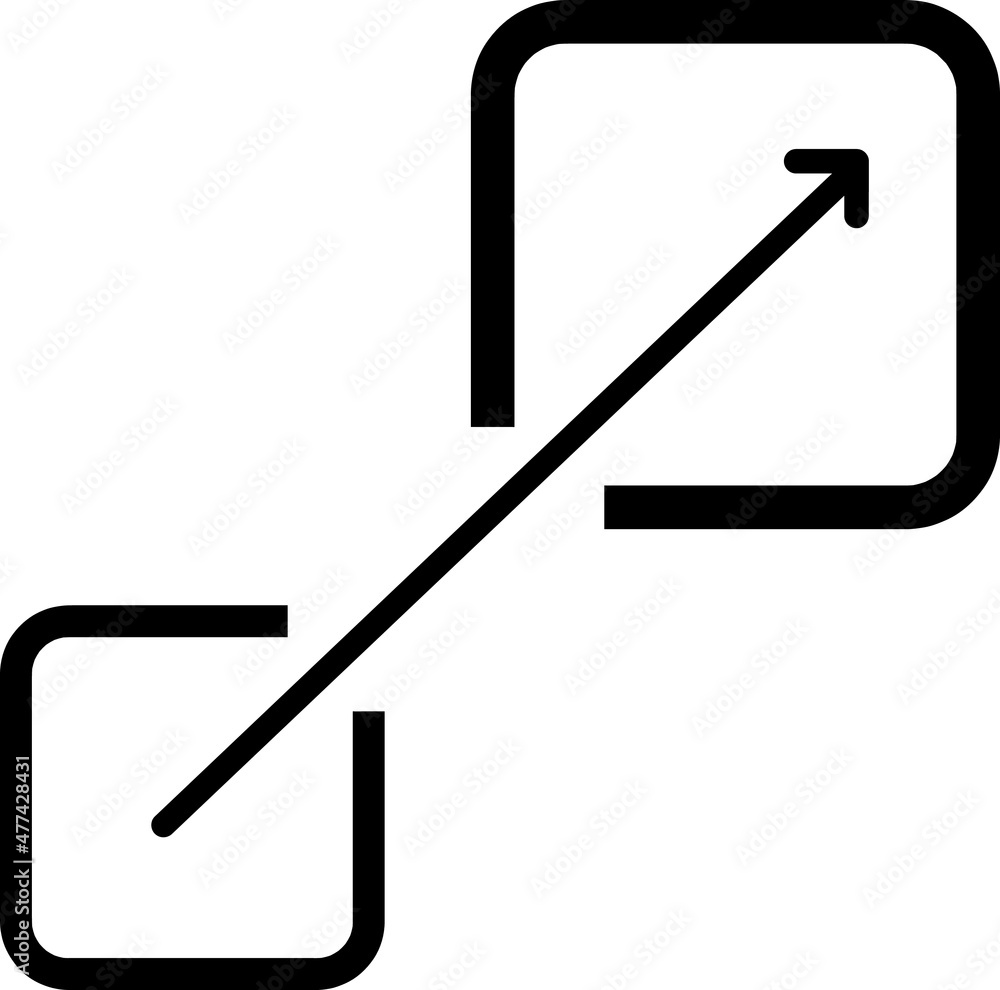Scalability or scalable system line art vector icon on white Scalability or scalable system line art vector icon on white