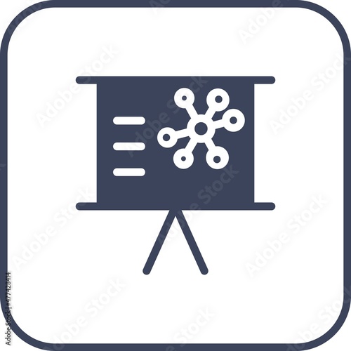 Presentation Glyph Round Corner Vector Icon Design