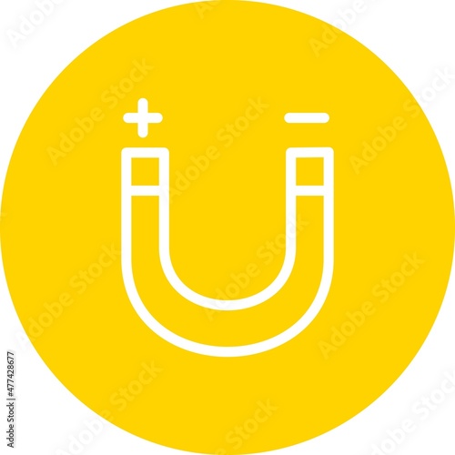Magnet Line Circle Vector Icon Design