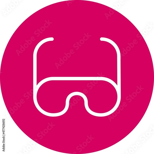 Safety Goggles Line Circle Vector Icon Design