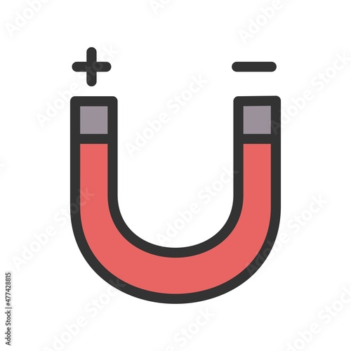 Magnet Line Filled Vector Icon Design