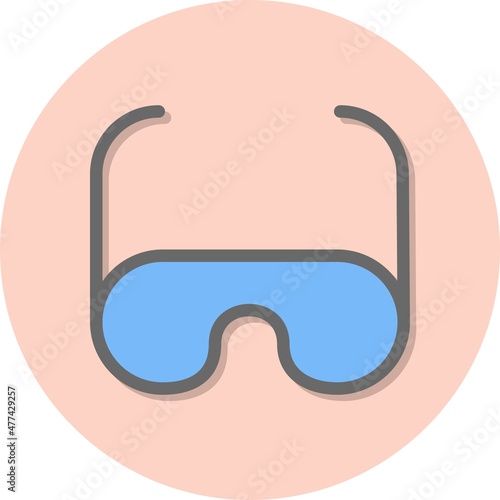 Safety Goggles Line Filled Circle Vector Icon Design