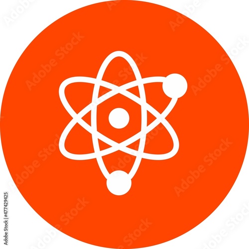 Photos Atom Glyph Circle Vector Icon Design