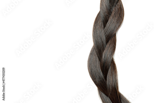 Lock of female hair isolated on white background