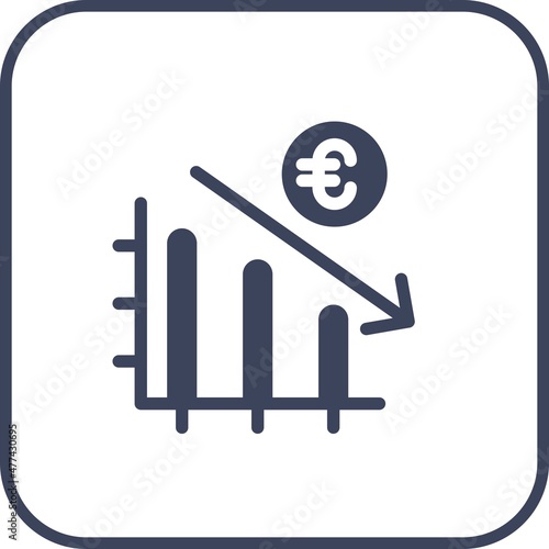 Money Loss Glyph Round Corner Vector Icon Design