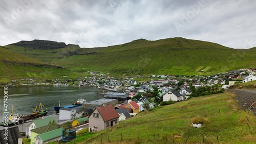 Timelapse of a small village in the Faroe Island