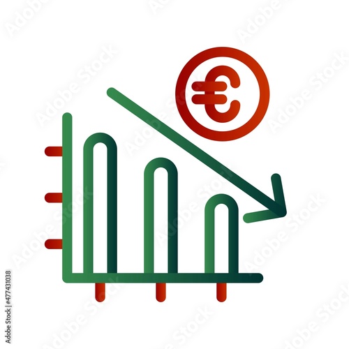 Money Loss Line Gradient Vector Icon Design