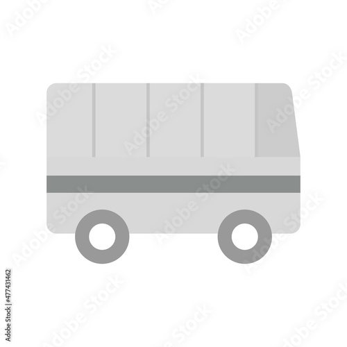 Bus Flat Grey Scale Vector Icon Design