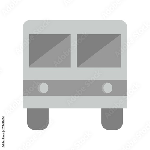 Bus Flat Grey Scale Vector Icon Design