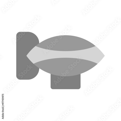 Zeppelin Flat Grey Scale Vector Icon Design