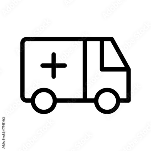 Ambulance Line Vector Icon Design