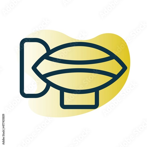 Zeppelin Line Bubble Gradient Vector Icon Design