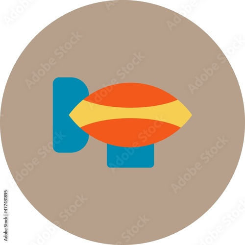 Zeppelin Flat Circle Vector Icon Design