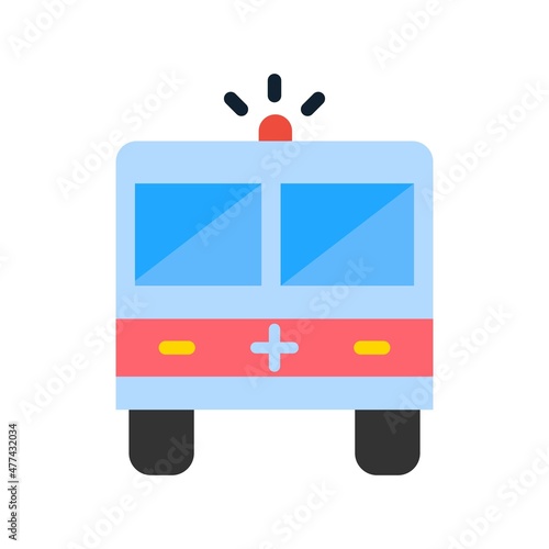 Ambulance Flat Vector Icon Design
