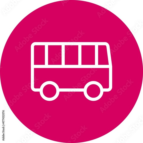 Bus Line circle Vector Icon Design