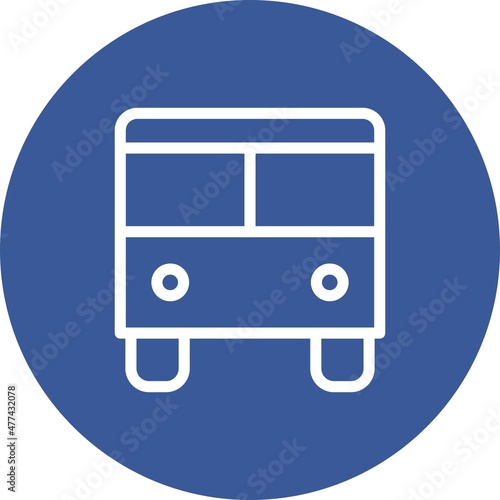 Bus Line circle Vector Icon Design
