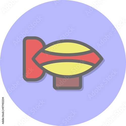 Zeppelin Line Filled Circle Vector Icon Design