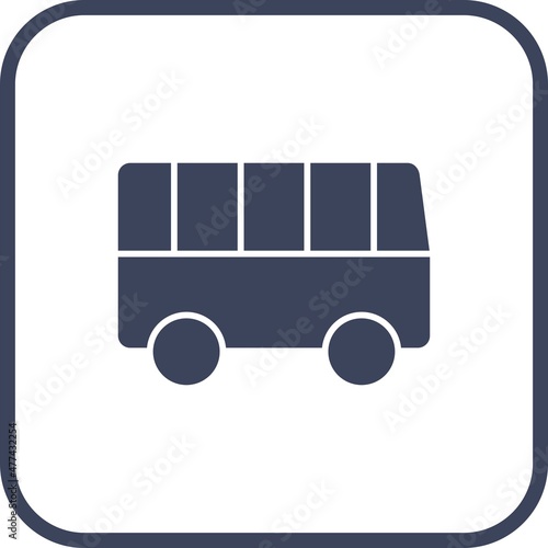 Bus Glyph Round Corner Vector Icon Design