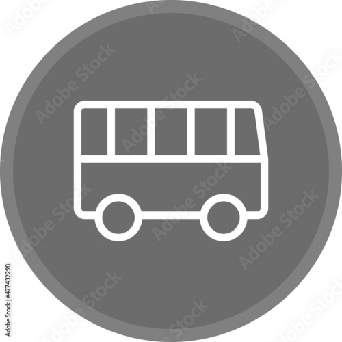 Bus Line Circle Grey Vector Icon Design