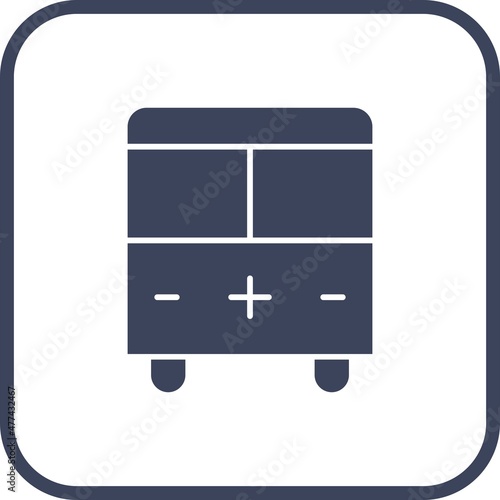 Ambulance Glyph Round Corner Vector Icon Design