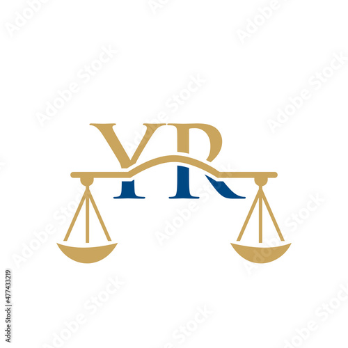 Law Firm Letter YR Logo Design. Lawyer, Justice, Law Attorney, Legal, Lawyer Service, Law Office, Scale, Law firm, Attorney Corporate Business YR Initial Letter Logo Template