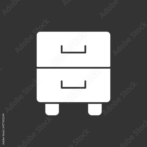 Chest Of Dryers Glyph Inverted Vector Icon Design