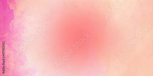 abstract watercolor background living coral color powder explosion on white background. Colored cloud. Colorful dust explode.Pink gradient watercolor paint on old paper with grain smudge dirty texture