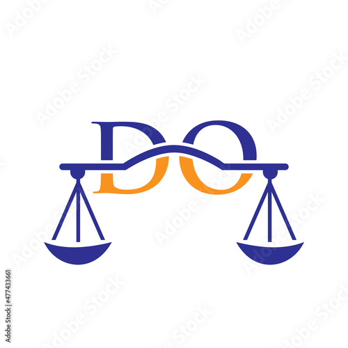 Law Firm Letter DO Logo Design. Lawyer, Justice, Law Attorney, Legal, Lawyer Service, Law Office, Scale, Law firm, Attorney Corporate Business DO Initial Letter Logo Template