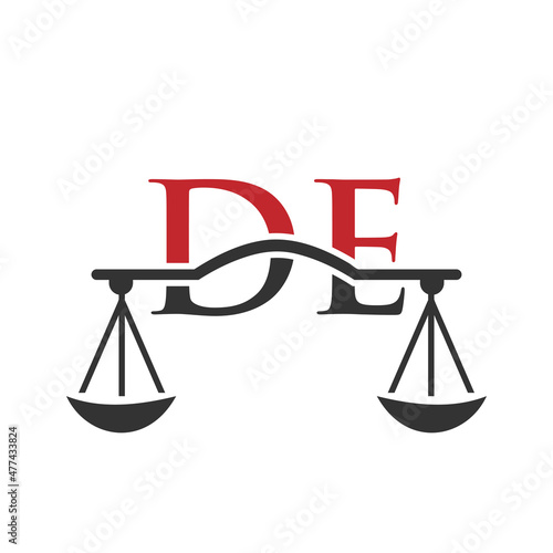 Law Firm Letter DE Logo Design. Lawyer, Justice, Law Attorney, Legal, Lawyer Service, Law Office, Scale, Law firm, Attorney Corporate Business DE Initial Letter Logo Template