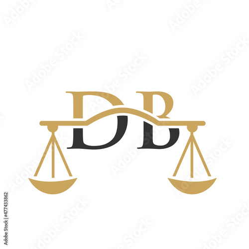 Law Firm Letter DB Logo Design. Lawyer, Justice, Law Attorney, Legal, Lawyer Service, Law Office, Scale, Law firm, Attorney Corporate Business DB Initial Letter Logo Template