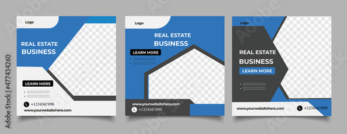 Real estate business social media post template	