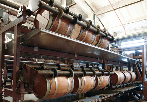 manufacture of wooden barrels in the factory