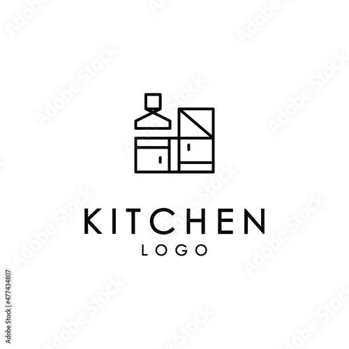 Stove Logo, Kitchen logo, Cooking set logo for food business