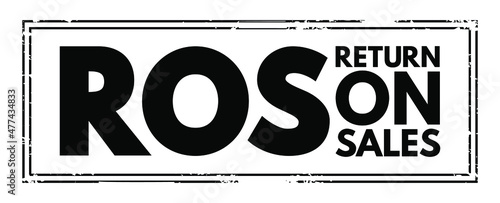 ROS - Return On Sales acronym text stamp, business concept background