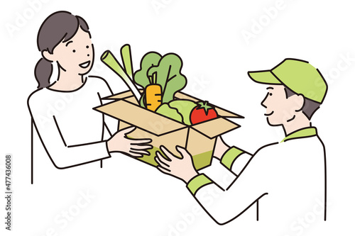 シンプル　イラスト　食品宅配サービス
