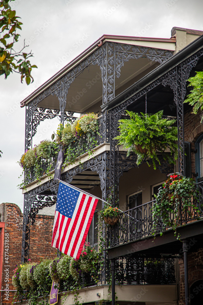 Buildings and balconies of New Orleans, Louisiana, United States