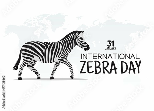 vector graphic of international zebra day good for international zebra day celebration. flat design. flyer design.flat illustration.