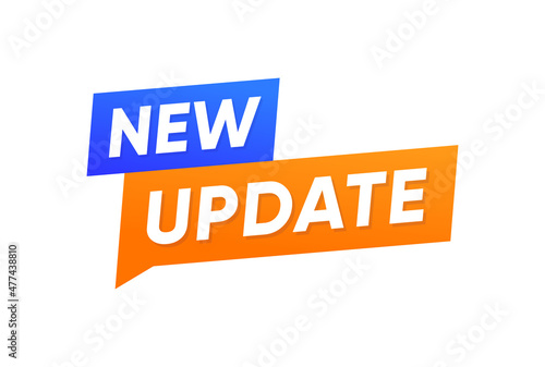 New update bubble banner flat vector design 