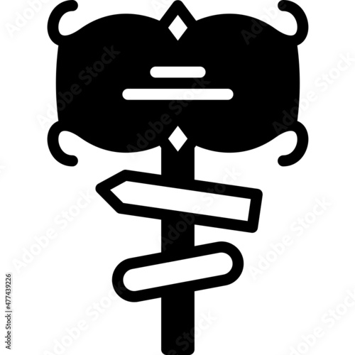sign solid line icon