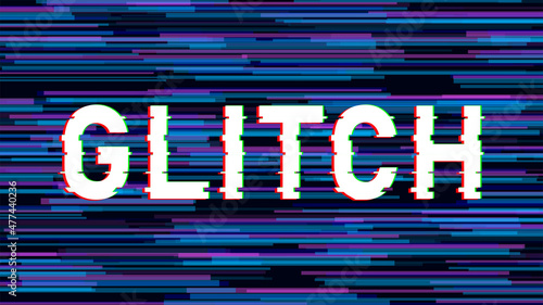 Glitch text effect. Screen glitch VHS effect. Data Access Error. Hacking cyber security. Vector illustration.