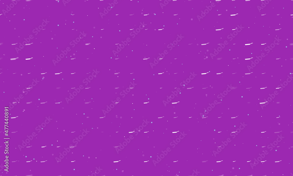 Seamless background pattern of evenly spaced white pan symbols of different sizes and opacity. Vector illustration on purple background with stars Seamless background pattern of evenly spaced white pan symbols of different sizes and opacity. Vector illustration on purple background with stars