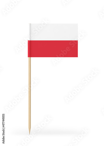 Small Flag of Poland on a Toothpick