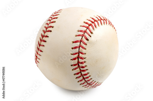 Baseball ball sports equipment isolated on white background, Clipping path.